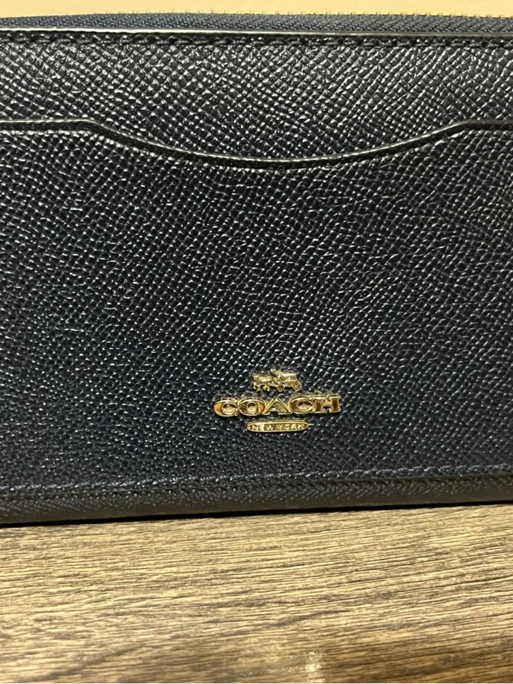 Coach Accordion Zip Wallet Midnight Blue - Picture 7 of 12